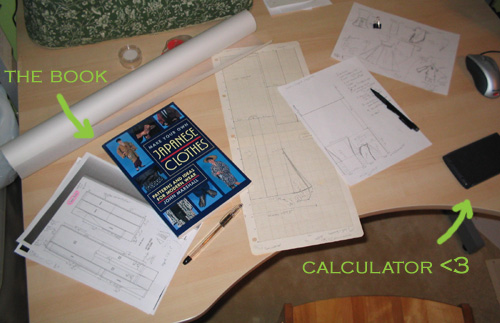 Rough sketches and calculations.