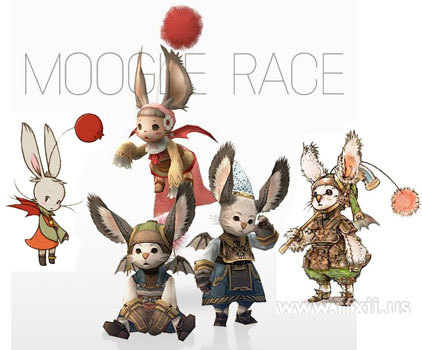 Moogles and character design &copy; Final Fantasy / Square-Enix